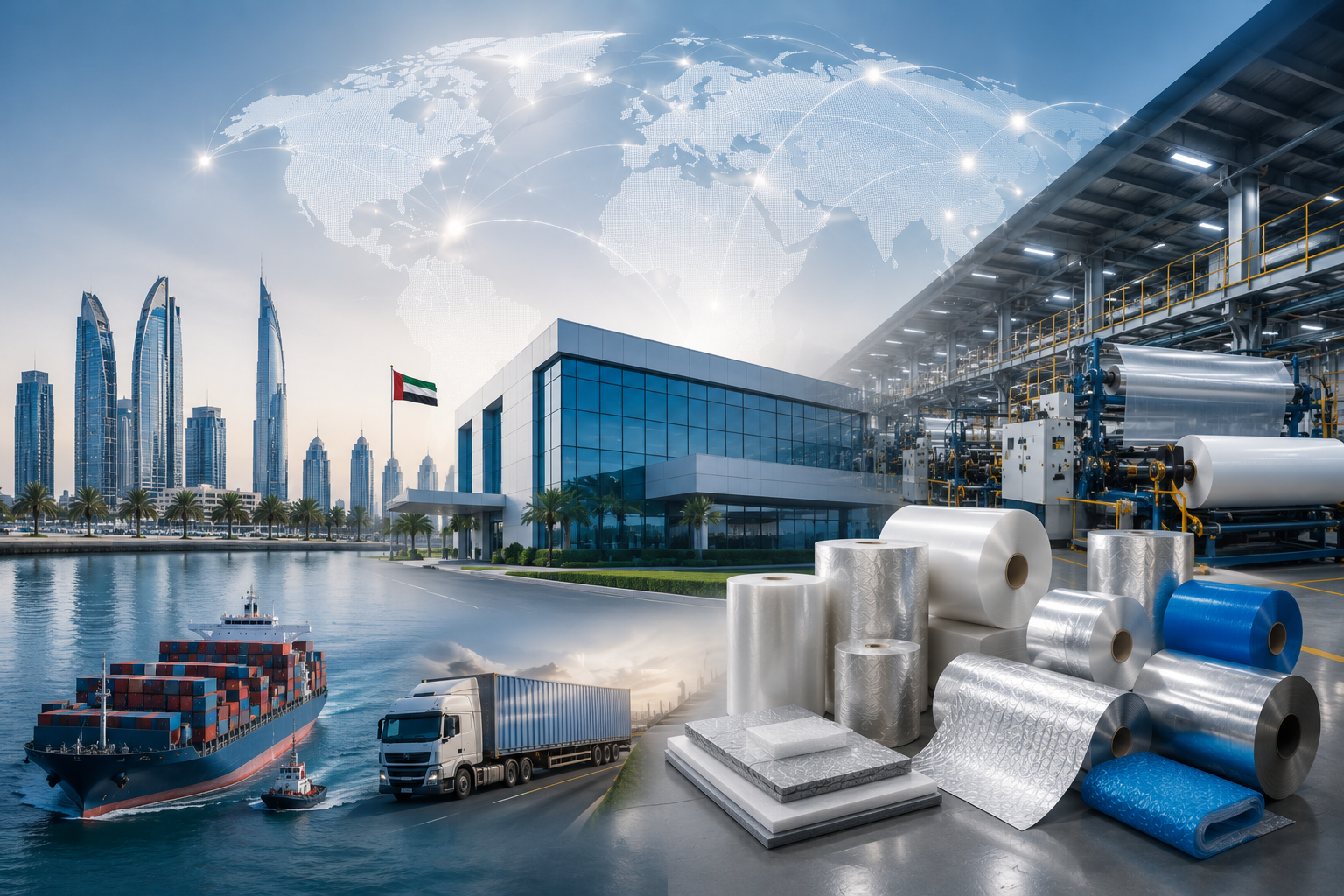 Prime Pack Global UAE office, manufacturing facility and international logistics